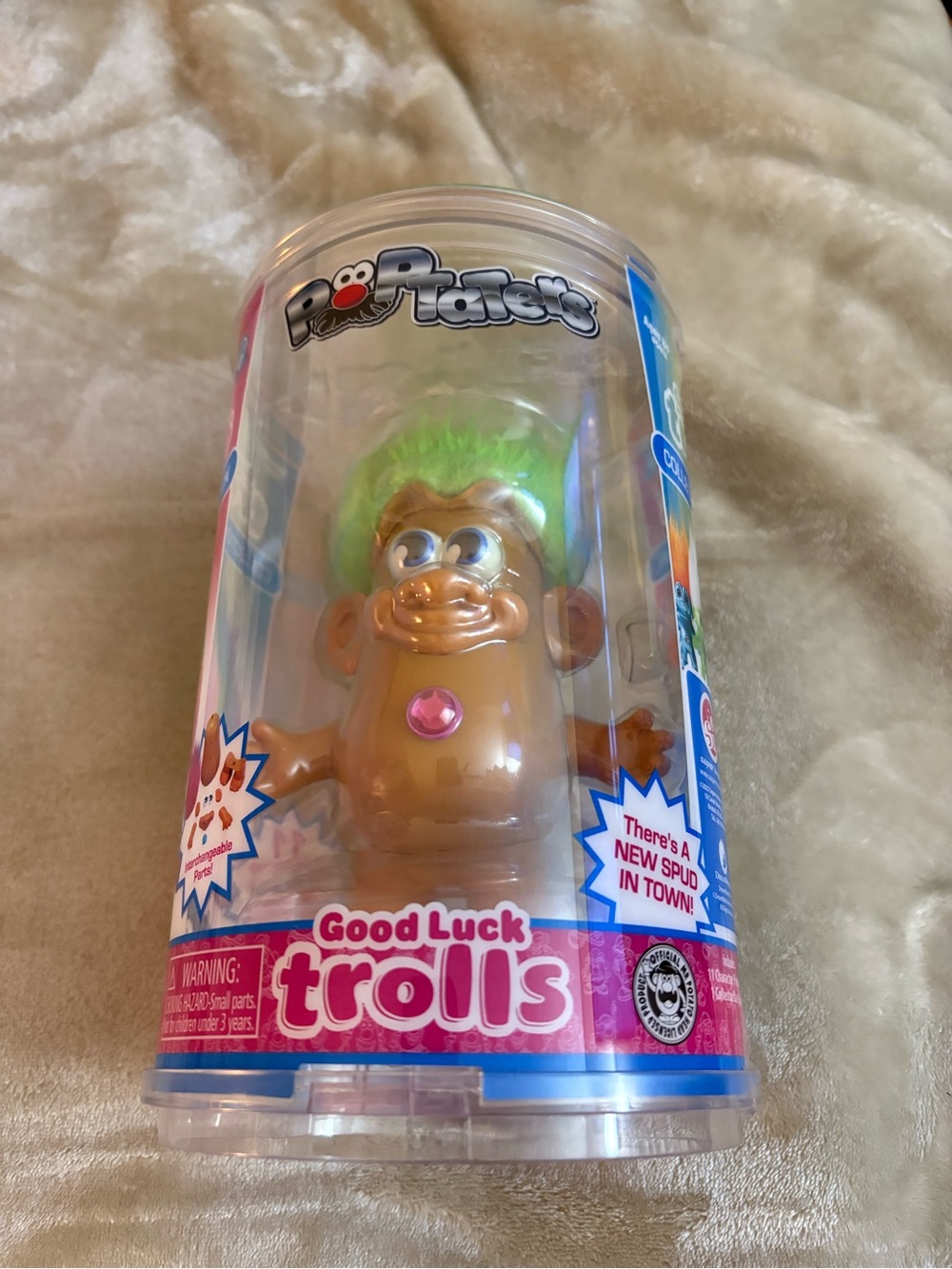 Good Luck Trolls Spud Figure with Neon Green Hair